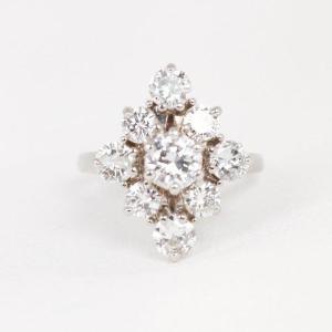Marquise Ring White Gold Diamonds 2.3 Ct