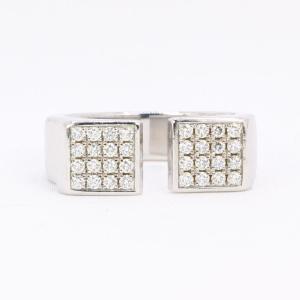 Omega My Choice Signet Ring In White Gold With Diamonds