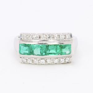 Vintage Emerald And Diamond Ring