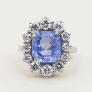 5-carat Sapphire And Diamond Cluster Ring