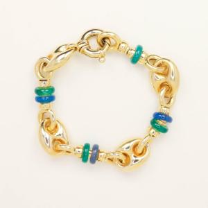 Yellow Gold Coffee-bean Agate Bracelet