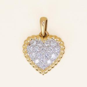 Heart Pendant Yellow Gold Diamonds