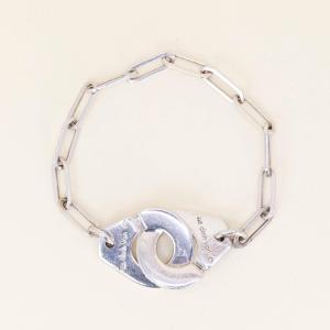 Dinh Van Vintage Silver Cuff Bracelet - Very Large Model