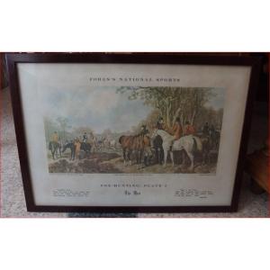Engraving Depicting A Hunting Scene At Court.