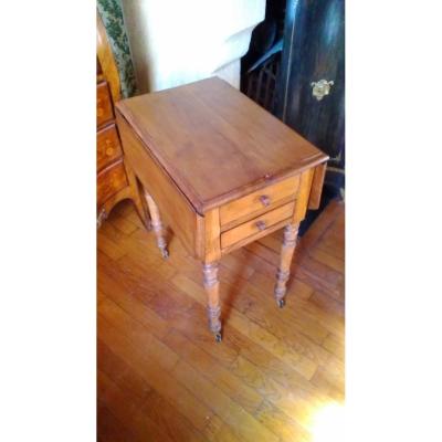 Oak Bedside Table With Flaps