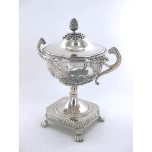 An Empire Bezel In Silver And Crystal, Early 19th Century