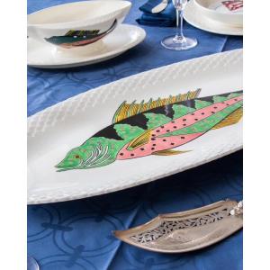 Gien Earthenware Fish Service, Art Deco, 20th Century