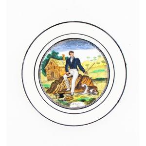 Suite Of 11 Earthenware Plates With Hunting Decor, First Third Of The 19th Century