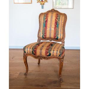 Set Of 4 Louis XV Period Chairs Stamped By Lc Carpentier