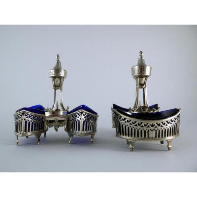 Pair Of Louis XVI Double Saltcellars, 18th Century
