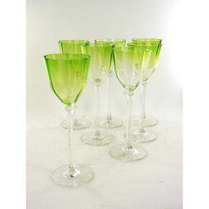 Set Of 7 Wine Glasses, 20th Century