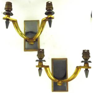 Pair Of Art Deco Wall Sconces, Early 20th Century