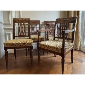 An Empire Style Living Room Set In Mahogany, 19th Century