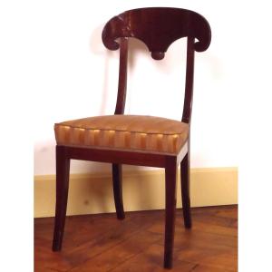 Set Of 8 Empire Mahogany Chairs, Early 19th Century