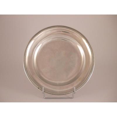 Round Plate In Silver, Restoration Period, 19th Century