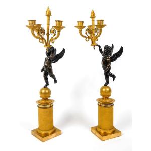 Pair Of Empire Period Candelabra, Early 19th Century