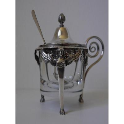 Empire Period Mustard Pot, Punch 1st Rooster, 19th Century