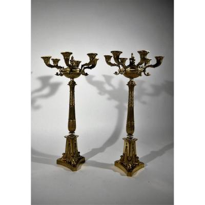 Large Pair Of Candelabra, Empire Period, Early 19th Century