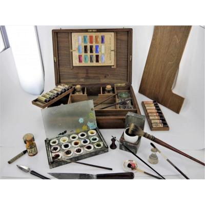 Necessary Of A Painter In Mahogany, End Of The 19th Century