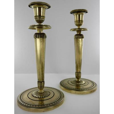 Pair Of Empire Candlesticks, 19th Century