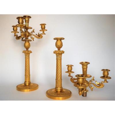 Pair Of Empire Candelabra, Early 19th Century