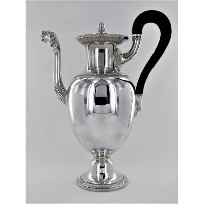 Coffee Maker In Silver By Odiot, 19th Century