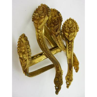 Suite Of 4 Hooks For Curtains In Art Deco Style, 20th Century