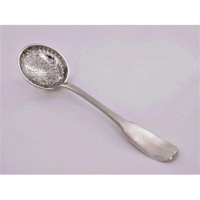 Empire Silver Sprinkling Spoon, Uniplat Model, Early 19th Century