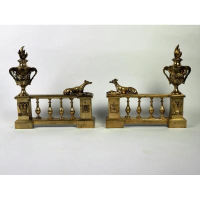 Pair Of Louis XVI Andirons, 18th Century