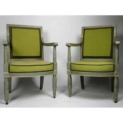 Pair Of Empire Armchairs By Demay, Early 19th Century