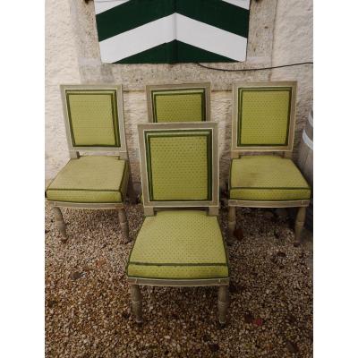 Suite Of 4 Chairs Stamped By Demay, Early 19th Century