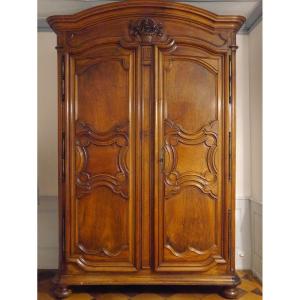 Large Walnut Wardrobe, 18th Century