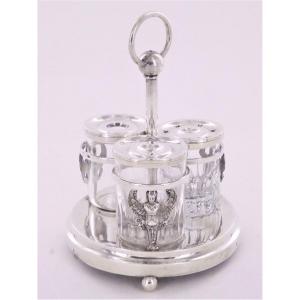 Empire Period Silver Inkwell, Early 19th Century