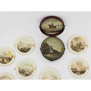 26 Miniature Engravings Of Napoleonic Battles, Circa 1815