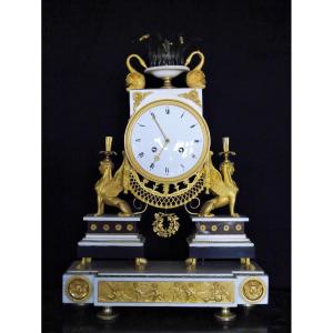 Portico Clock With Sphinxes And Bacchus, Directoire Period, Late 18th Century