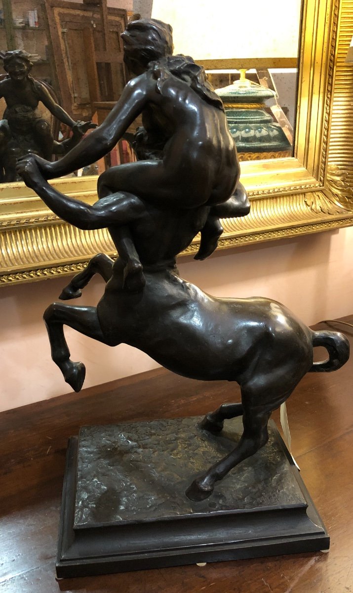 Scultura mitologica in bronzo. “Il centauro” firmato da Augusto Rivalta 1837-1925.-photo-3