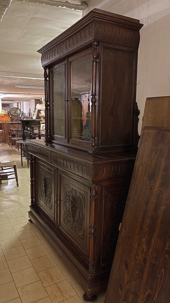 Credenza doppio corpo toscana in massello fine '800-photo-2