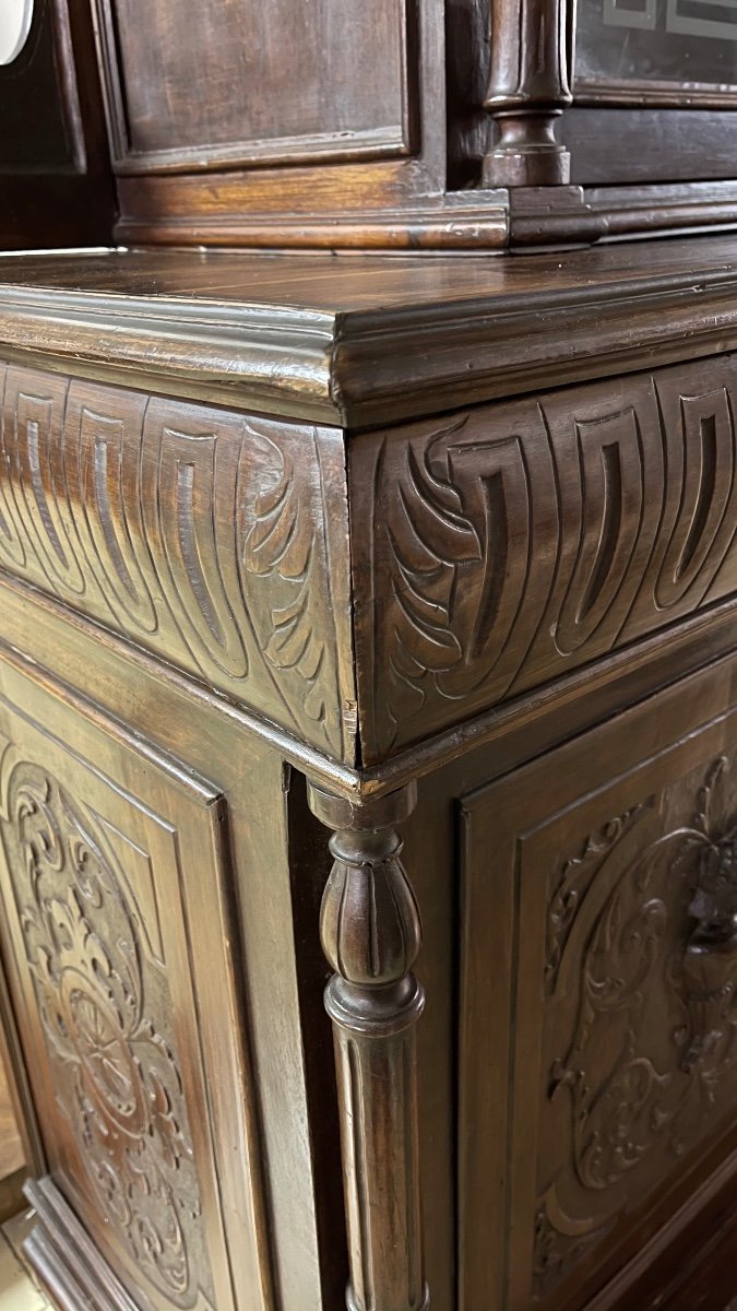 Credenza doppio corpo toscana in massello fine '800-photo-3