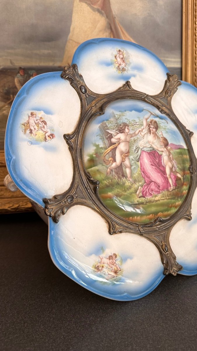 Coppia di piatti Limoges in porcellana, stile Liberty.-photo-4