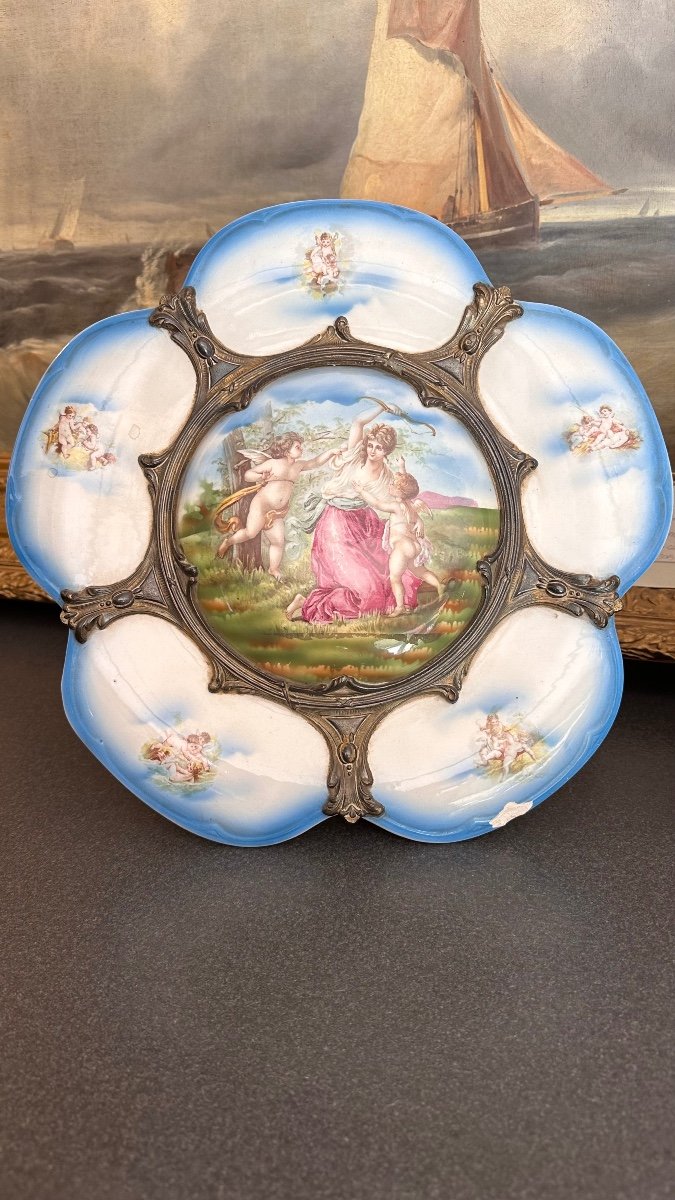 Coppia di piatti Limoges in porcellana, stile Liberty.-photo-5