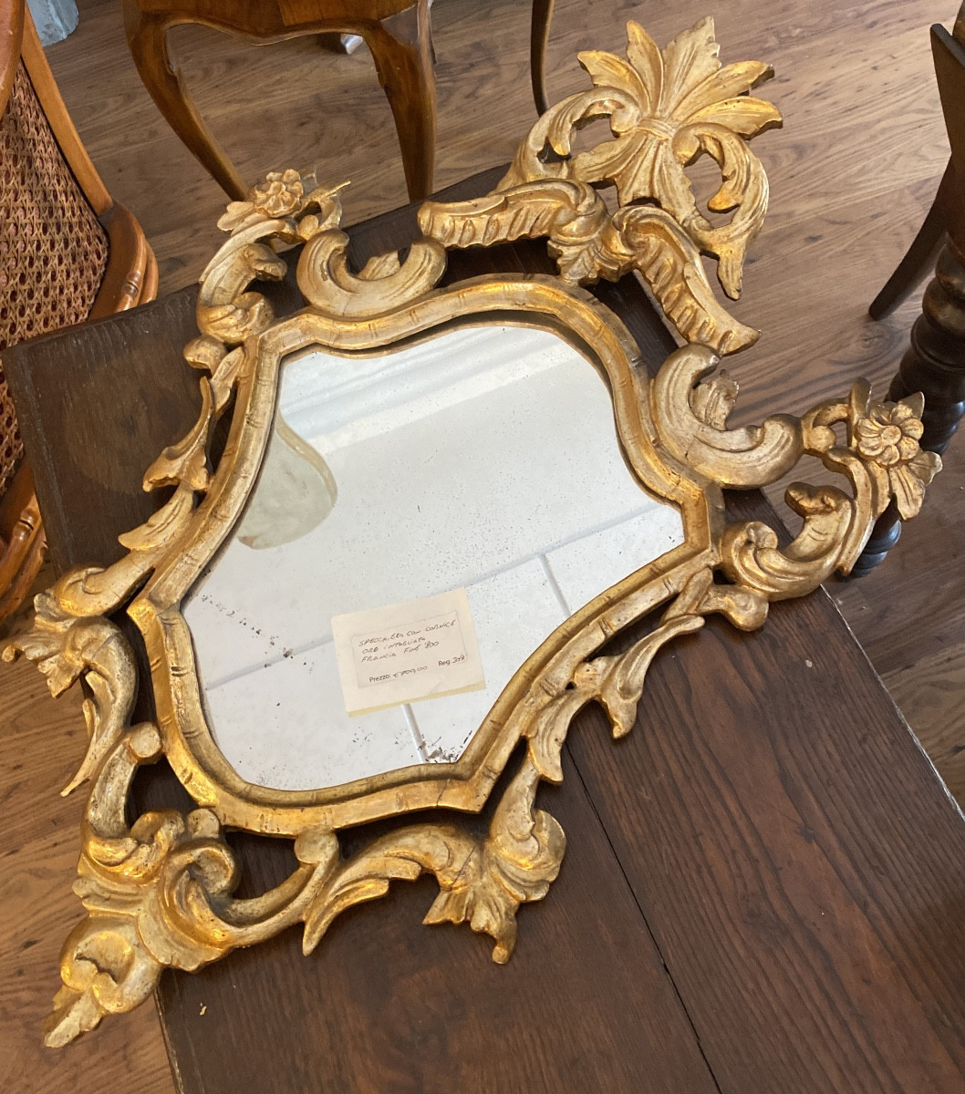 Specchiera con Cornice Oro integrata, Francia fine ‘800.