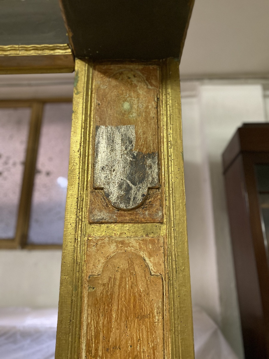 Colonne antiche risalenti al diciassettesimo secolo in lacca e foglia argento e oro originali.-photo-3