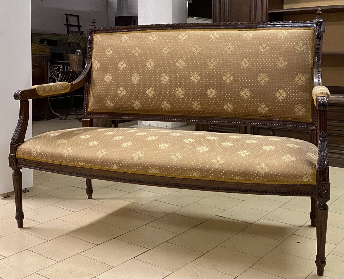 Divano toscano fine ‘800 in Noce.