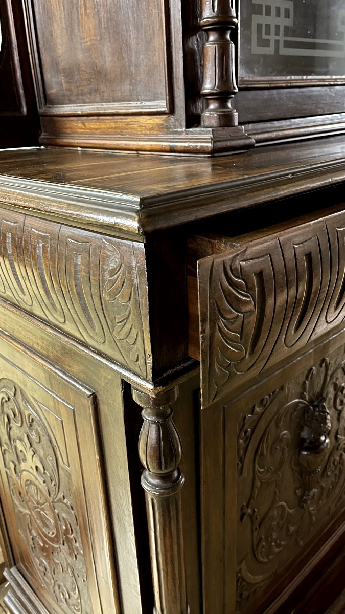 Credenza doppio corpo toscana in massello fine '800-photo-2