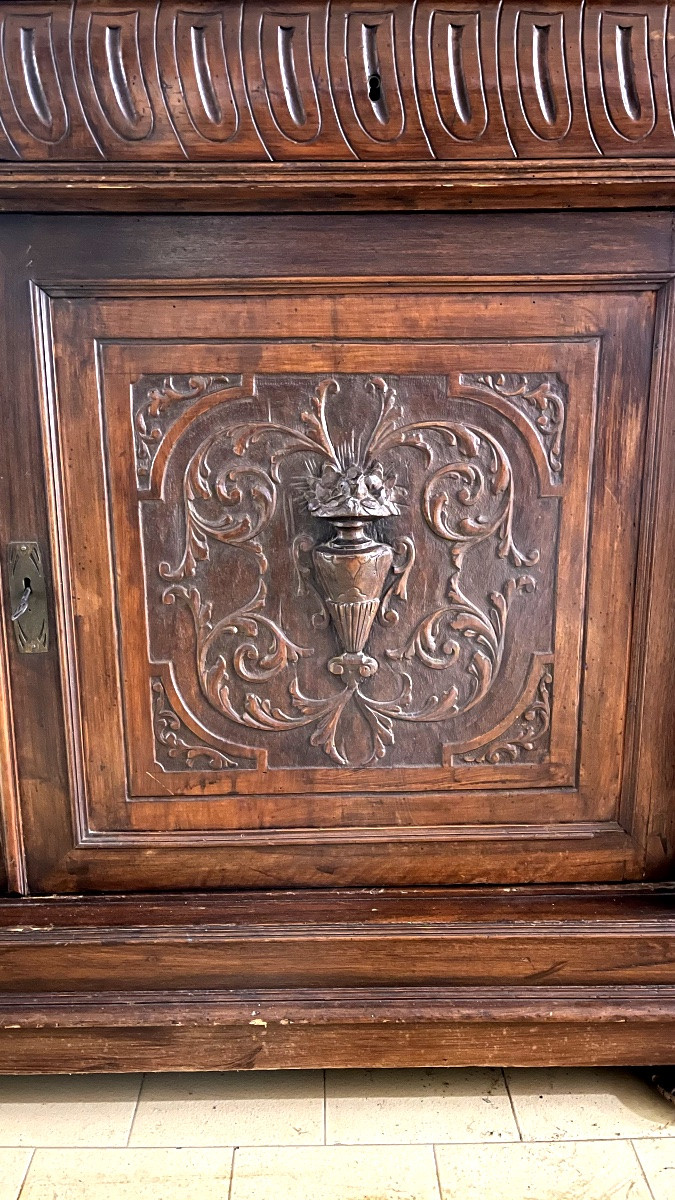 Credenza doppio corpo toscana in massello fine '800-photo-3