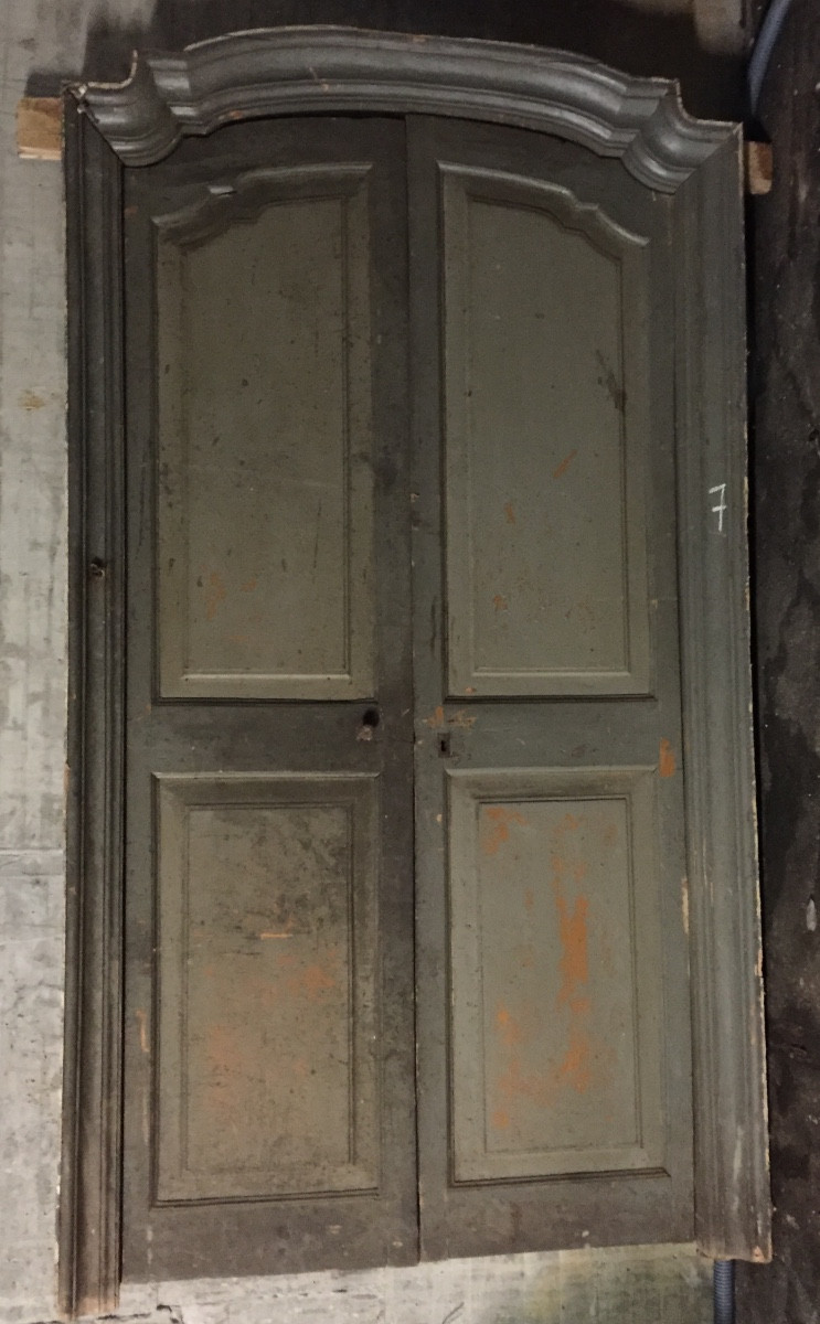 Porta a due ante fine '700 in lacca originale con telaio