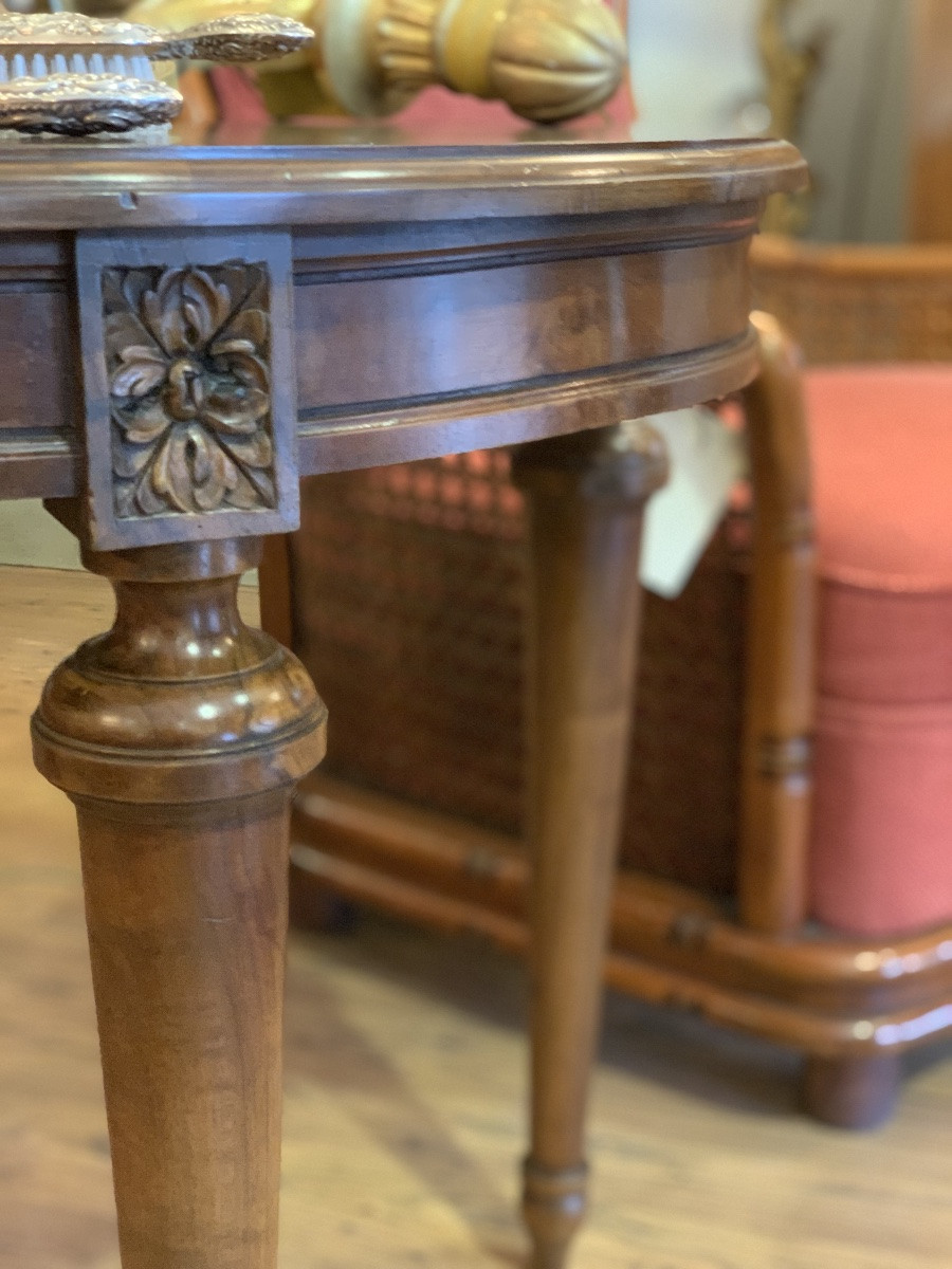 Tavolinetto tondo in noce fine ottocento -photo-2