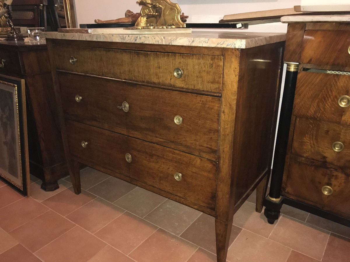 Cassettone Toscano primi '800 lastronato in Noce