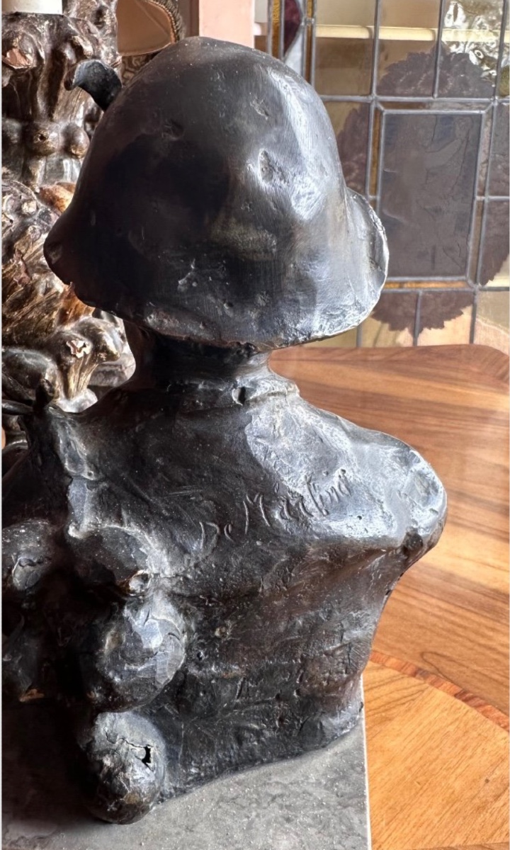 Scultura in bronzo raffigurante un fanciullo, firmata Giovanni De Martino (fine XIX – inizi XX)-photo-2