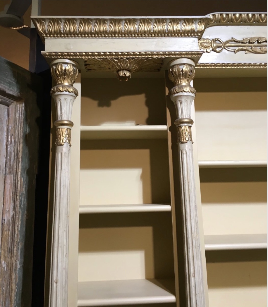 Antica libreria fine Settecento in lacca e dorature originali-photo-2